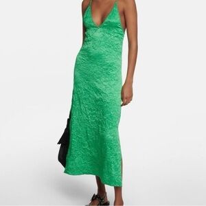 GANNI crinkled slip dress size 34
